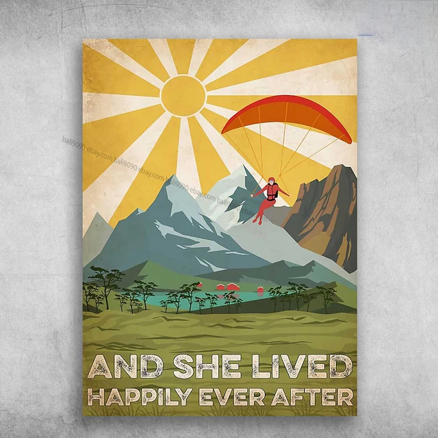 Kna Prints - Skydiving Poster, Skydiving Lover, And She Lived, Happily ...