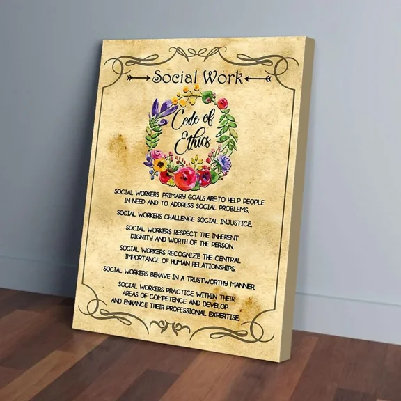 Kna Prints - Social Work Code Of Ethics Prints Unframed Prints For Home Or Office, Perfect Gift For Everyone, UNFRAMED-8x12