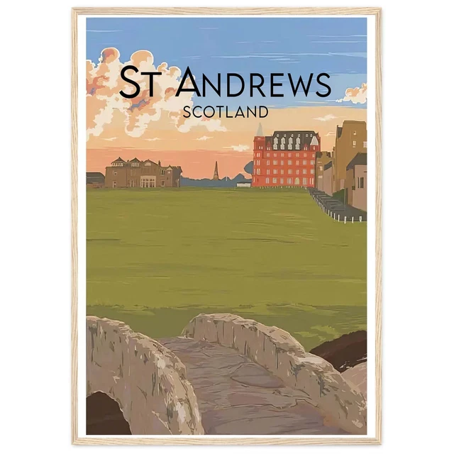 Kna Prints - St Andrews Travel Poster Scotland Wall Art Golf Course ...