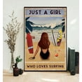thumbnail image 1 of Kna Prints - Summer Beach Just A Girl Who Loves Surfing Poster Home Decor, Vintage Art Print, Haging Poster, Cute Birthday Gift, Wall Art - Kir 4173, UNFRAMED-8x12, 1 of 2