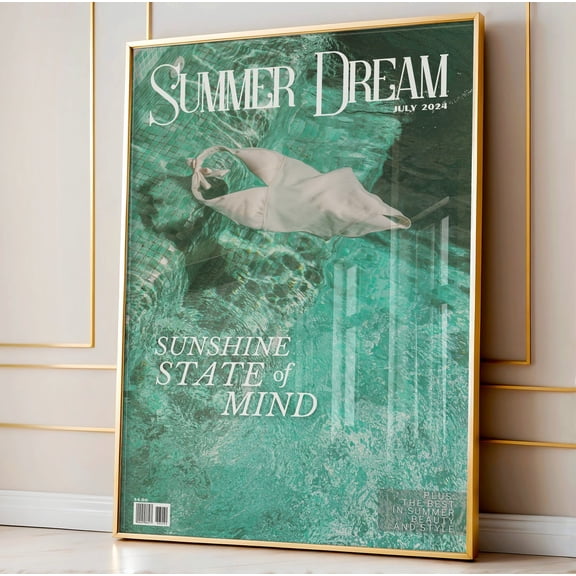 Kna Prints - Summer Wall Art, Summer Magazine Cover Print, Pool Bikini Poster, Dorm Room Decor ,Decor For Living Room Bedroom, UNFRAMED-8x12