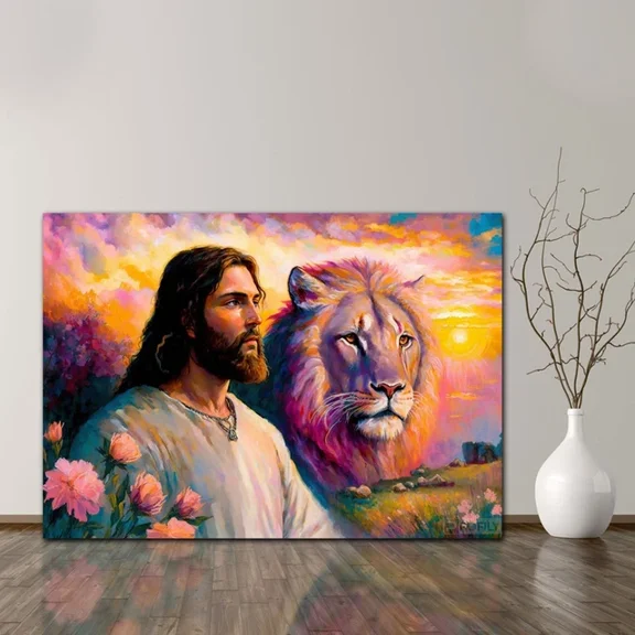 Kna Prints - The Lion Of Judah Jesus Christ Wall Art - Jesus Lion Print, Lio For Home Decor, Living Room, Bedroom, Office, UNFRAMED-8x12