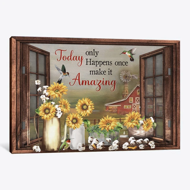 Targa Decorativa In Metallo Vintage 30x20 Cm – Fiori E Farfalla Con Scritta “Today Only Happens Once Make It Amazing” - 2