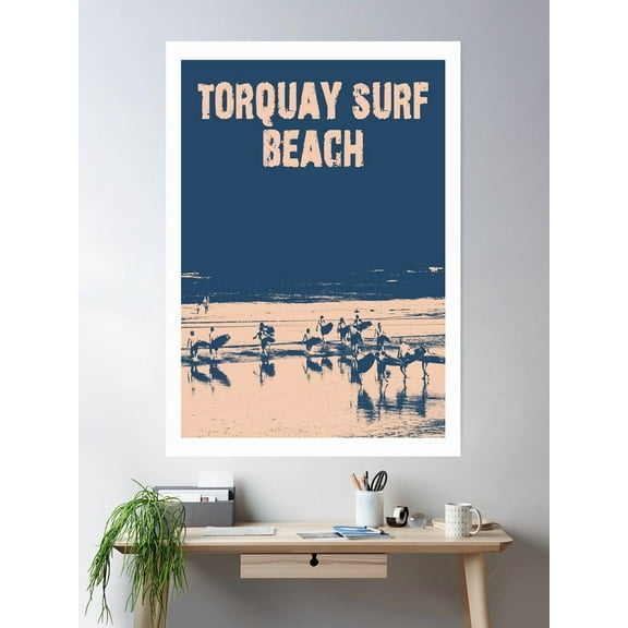 Kna Prints - Torquay Surf Beach Travel Poster Poster, UNFRAMED-8x12