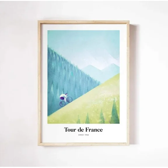 Kna Prints - Tour De France Print By Henry Rivers | Tour De France Cycling Wall Art For Home Decor, Living Room, Bedroom, Office, UNFRAMED-12x18