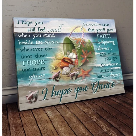 Kna Prints - Turtle, I Hope You Dance - , Giftor You, Giftor Turtle Lover, For Home Decor, Living Room, Bedroom, Office, UNFRAMED-8x12