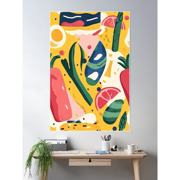 Kna Prints - Unique Culinary-Inspired Artistic Composition For Home Decor, Living Room, Bedroom, Office, UNFRAMED-8x12