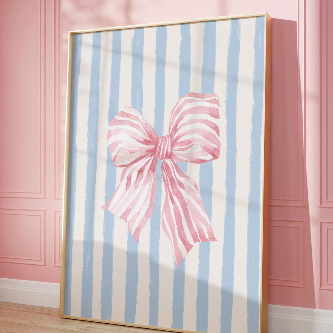 Kna Prints - Vintage Bow Print Pink Wall Art Prints Digital Print Art ...