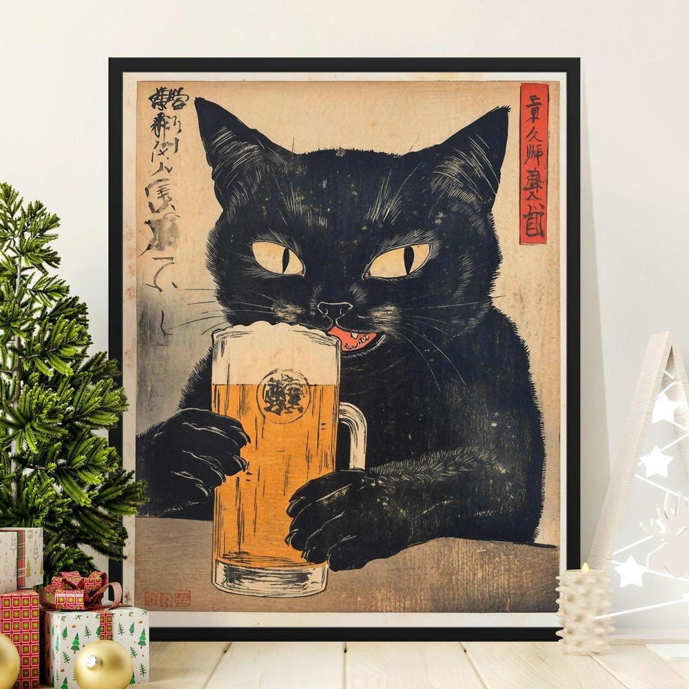 Poster Mural Cool Hooded Cat - Impression HD Sur Toile Coton, Chat Gangsta à L'œil Impair