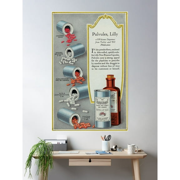 Kna Prints - Vintage Pharmaceutical Advertisement Poster Wall Art, Modern Wall Decor For Living Room Bedroom, UNFRAMED-8x12