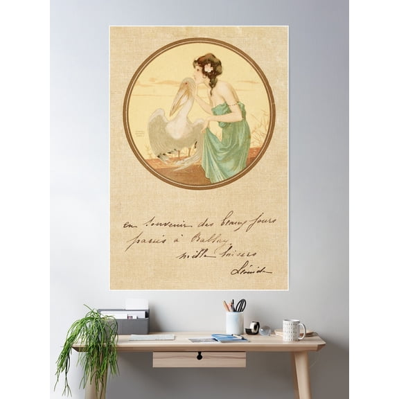 Kna Prints - Vintage Postcard - Fables - Raphael Kirchner (1876 - 1917) Poster Wall Art, Modern Wall Decor For Living Room Bedroom, UNFRAMED-8x12