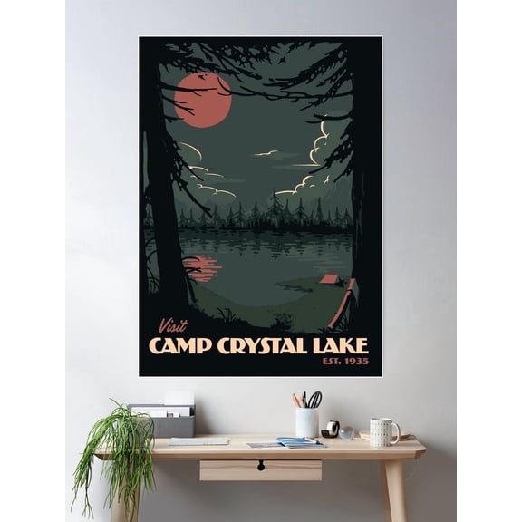 Kna Prints - Visit Camp Crystal Lake Travel Poster Poster , UNFRAMED-8x12