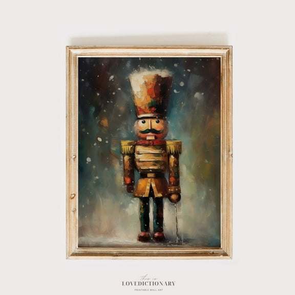 Kna Prints - Wall Decor Nutcracker Still Life Painting, Rustic Art, Xmas Decor, Vintage Xmas Holiday Art Print Wall Art Decor For Home Office, UNFRAMED-12x18