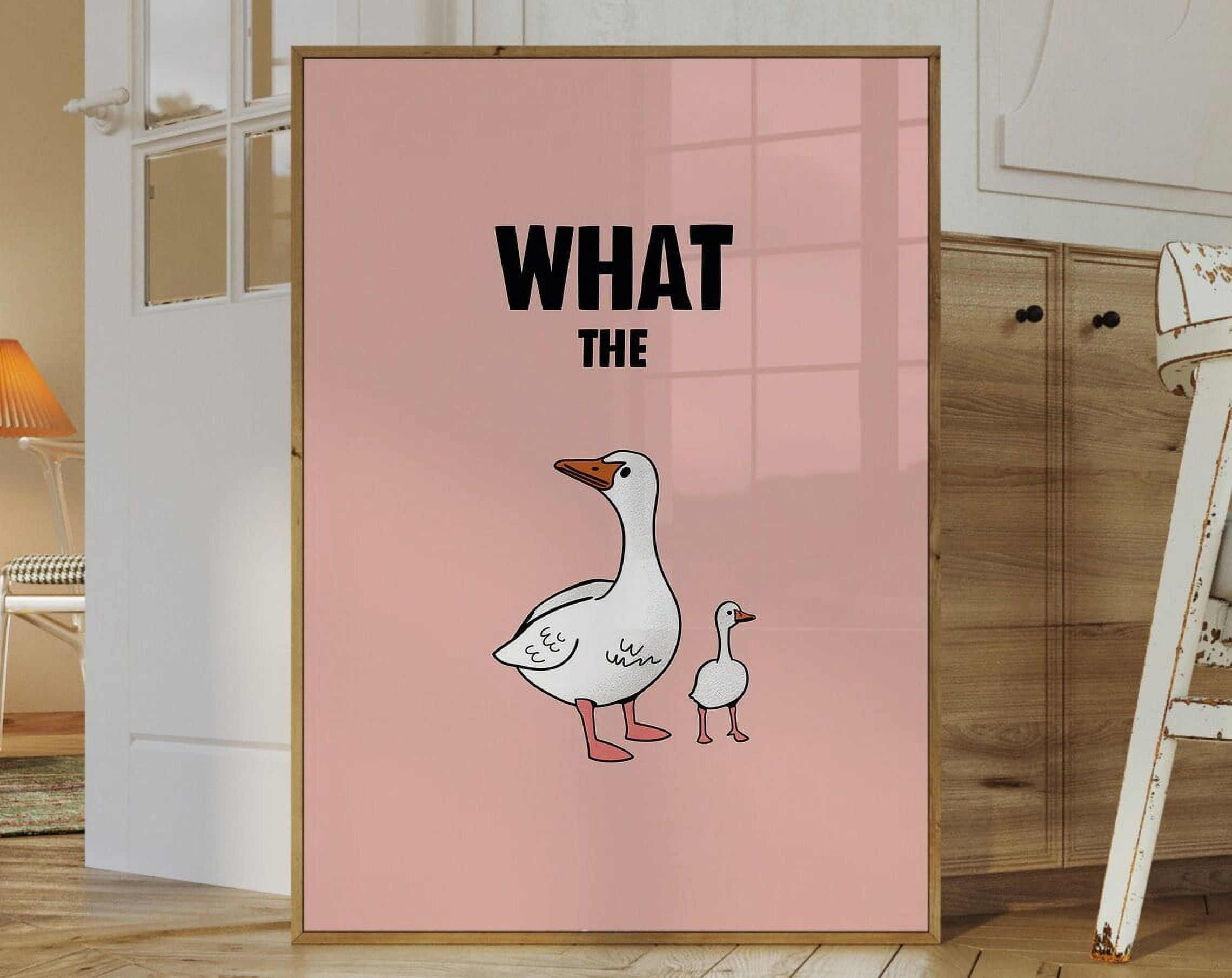 Kna Prints - What The Duck Poster, Minimalist Wall Art, Funny Poster ...