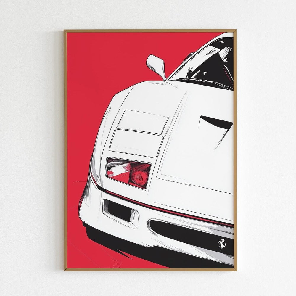 Affiche Rallye Ferrari 18x24 – Art Auto, Course Internationale, Neuve