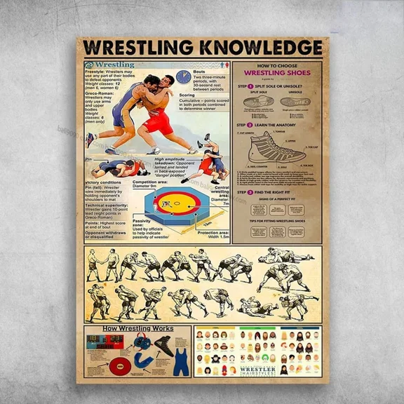 Kna Prints - Wrestling Poster, Wrestling Lover, Wrestling Knowledge, How To Choose Wrestli, UNFRAMED-16x24
