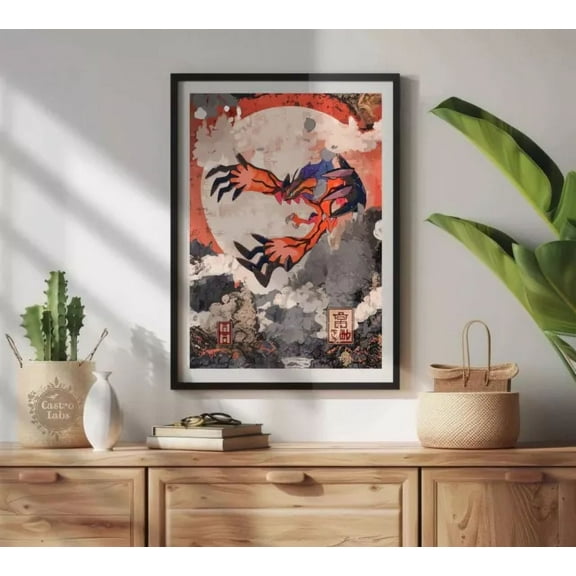 Kna Prints - Yveltal Pokemon Poster, Japanese Mythical Art Style, Legendarty Dartk/Flying Type - Kir 8462, UNFRAMED-8x12