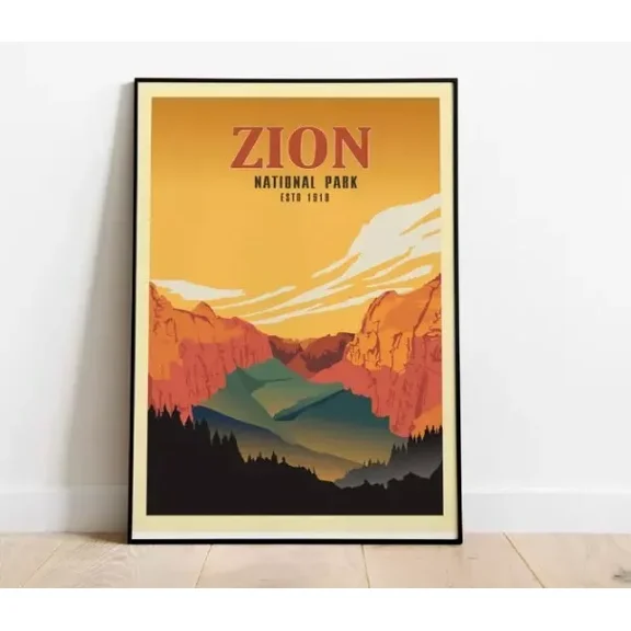 Kna Prints - Zion National Park Print- Landscape Wall Art -Nature Photo Decor For Home Decor, Living Room, Bedroom, Office, UNFRAMED-8x12