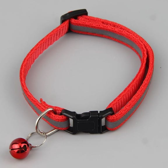 Kna Reflective Hook & Loop Pet Collar Adjustable No Buckle Dog/Cat Collar With Night Visibility Strap