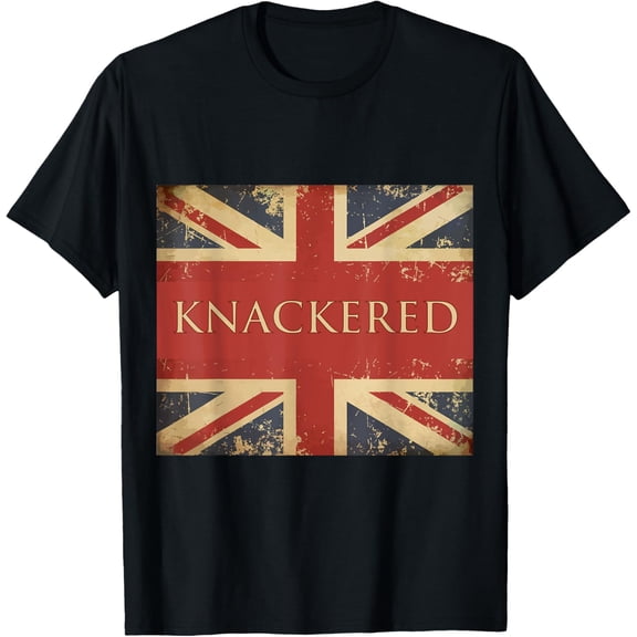 Knackered England Apparel Union Jack Flag UK Slang British T-Shirt