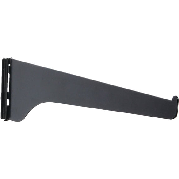 Knape & Vogt 6" 180 Series Single Slotted Shelf Bracket, Black Steel, Wall Mount