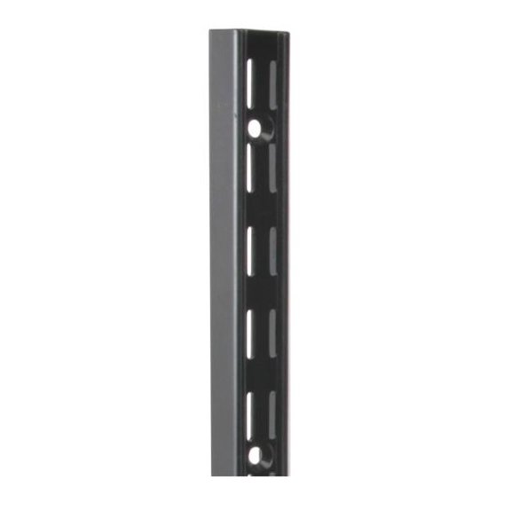 Knape & Vogt 82 BLK 28 28 Black Heavy Duty Double Slot Wall Mount Standard