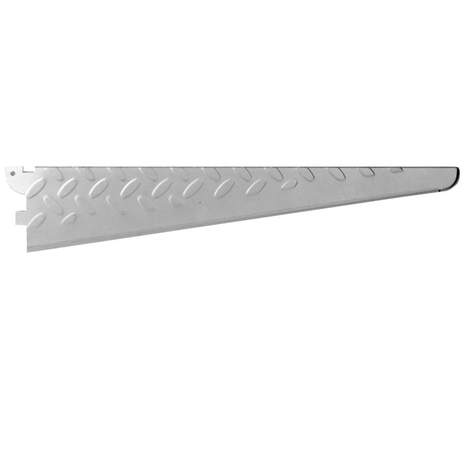 Heavyweight 14-inch Silver Steel Shelf Bracket with Diamond Plate Finish