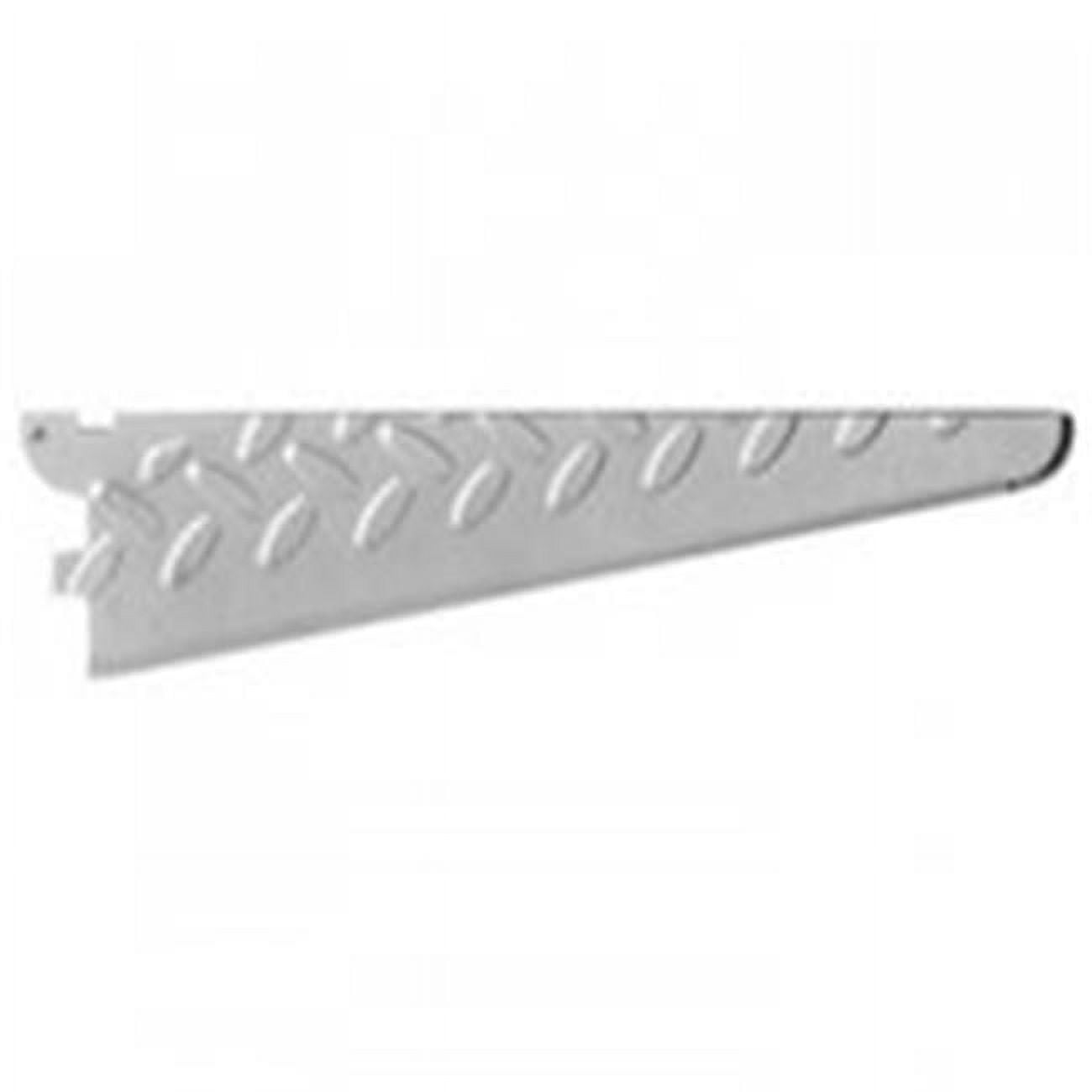 Heavyweight 14-inch Silver Steel Shelf Bracket with Diamond Plate Finish