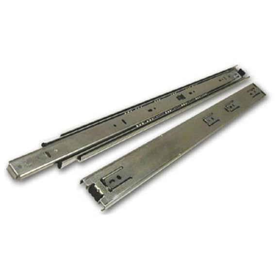 Knape & Vogt Kv8414 B18 18 In. Full Extension Drawer Slide With Hold-Out - Bright Zinc