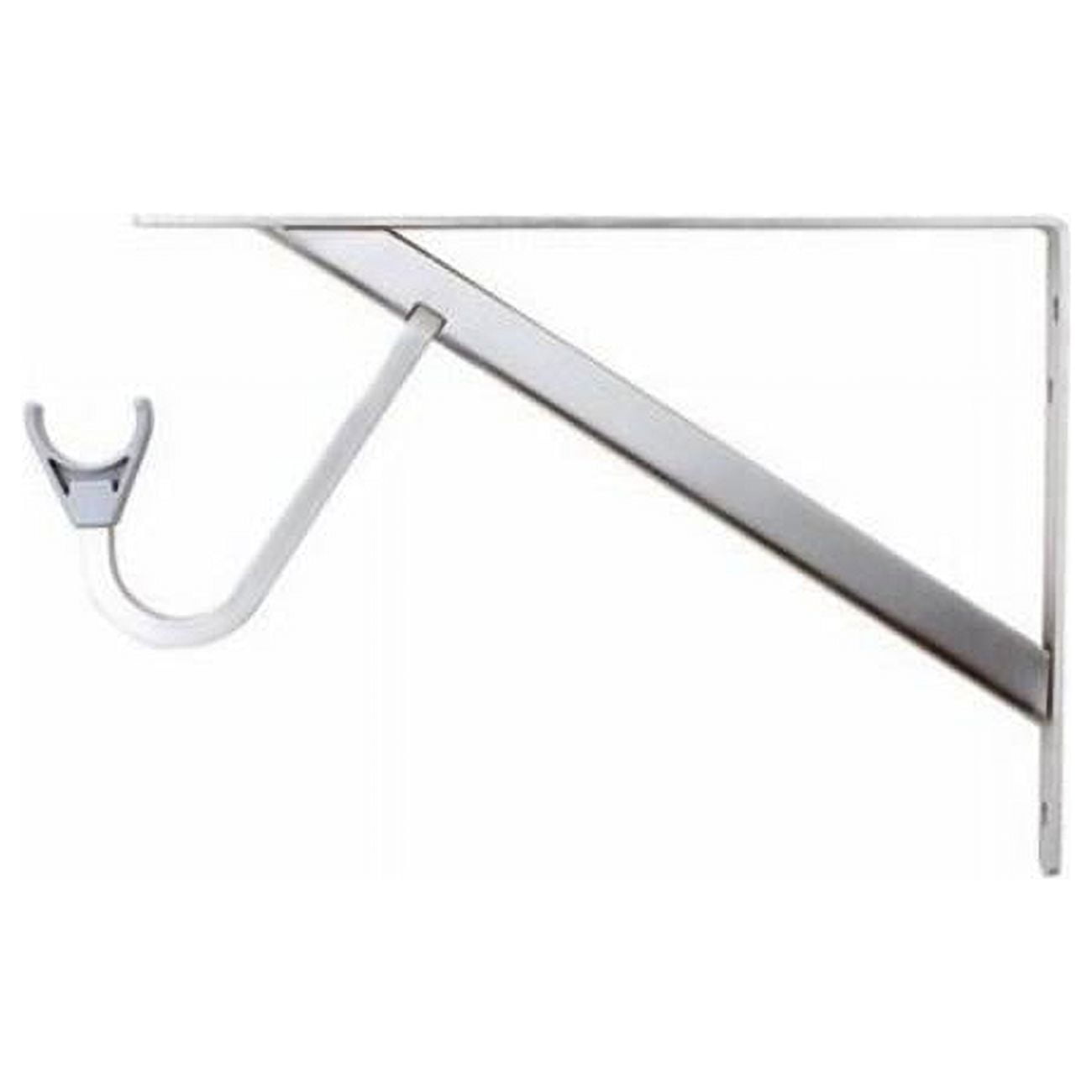 Brushed Nickel Heavy Duty Steel Shelf & Rod Bracket 13.5"