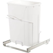 Knape & Vogt SBM15-1-35WH in-Cabinet Bottom Mount Pull Out Trash Can, 18.8" by 14.25" by 16",White