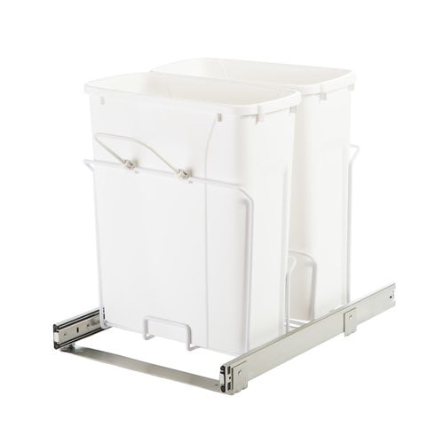 Knape and Vogt 20 Qt Double In PullOut Bottom Mount Trash Can