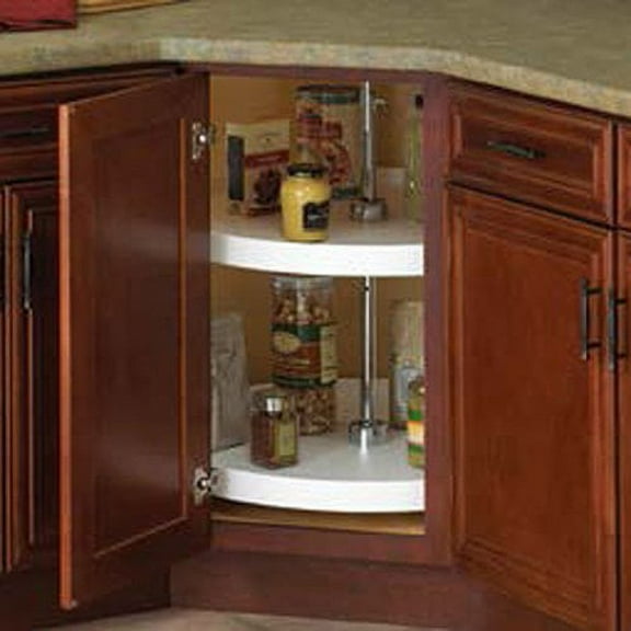 Knape and Vogt Full Circle 2 Shelf Set 18 inch Diameter-White PFN18ST-W