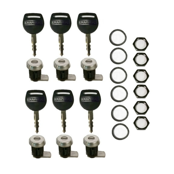 Knapheide 26101063, Set of (6) Replacement Lock & Key Kit for Slam Latches, Key Code 0004