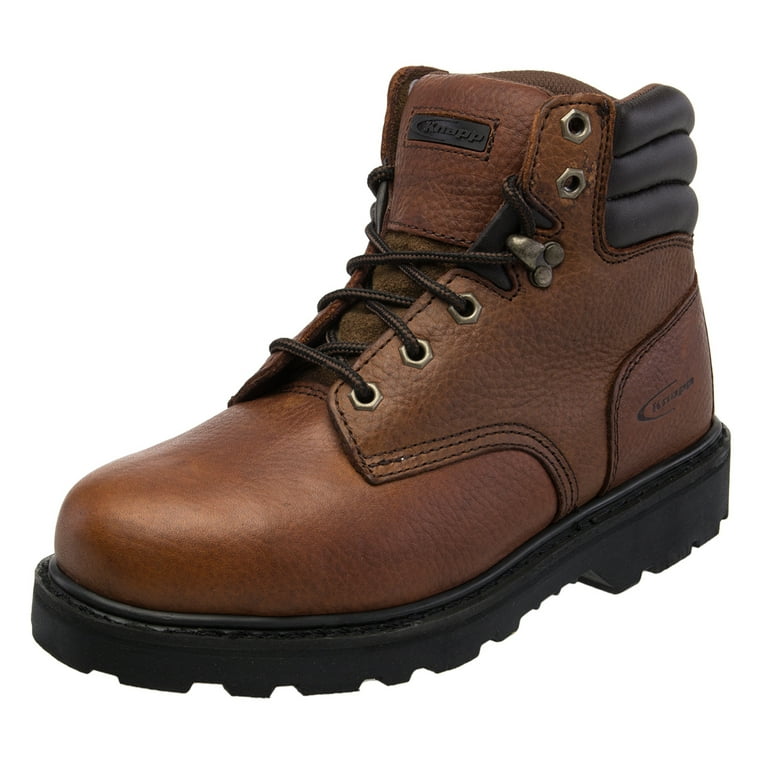 Knapp Backhoe Steel Toe Leather Mens Work Boot Construction Safety Comfort Shoes