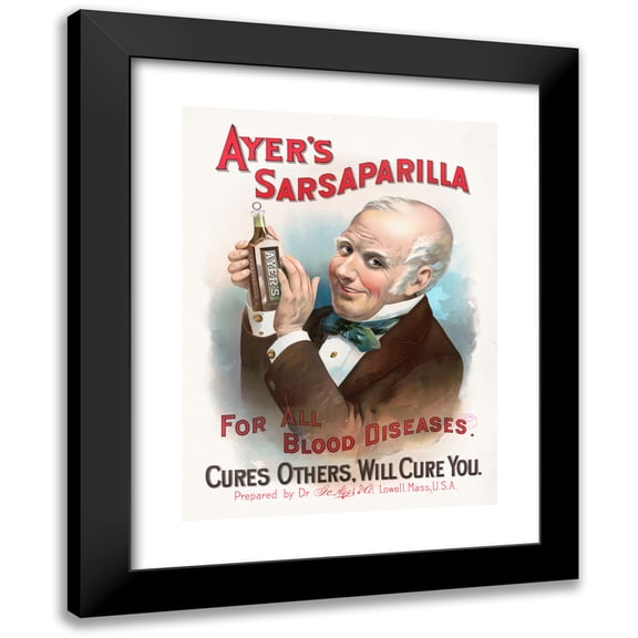 Knapp & Co. 11x14 Black Modern Framed Museum Art Print Titled - Ayer's Sarsaparilla, for All Blood Diseases, Cures Others, Will Cure You (1891)