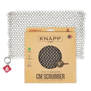 Knapp Made CM Scrubber 9x6 Small Ring Cast Iron Scrubber - Cast Iron Cleaner for Hard Anodized Cookware, Pre-Seasoned Pans, Dutch Ovens, Iron Pans, Grills and Skillet. Chain Mail Scrubber Cast Iron