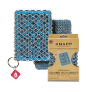 Knapp Made Combo Chainmail Cast Iron Scrubber with Silicone Core - Heavy Duty Rings and Fine Chainmail Rings -Premium Cast Iron Cleaner Chainmail Scrubber -Perfect for Cast Iron Cookware,Skillet,Woks