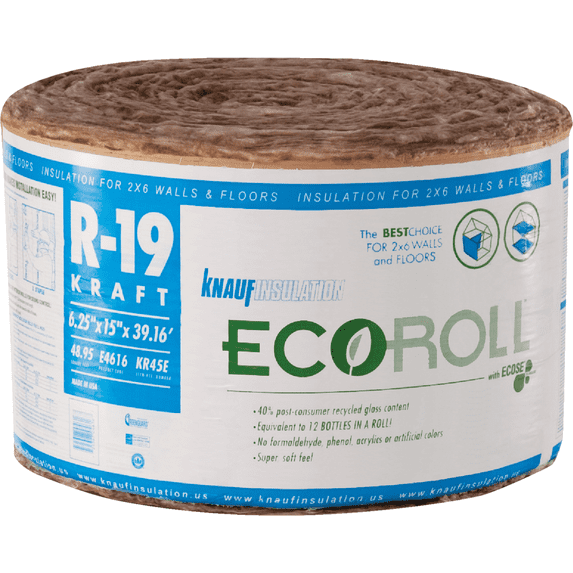 Guardian Building Prod KR45E/TAK Fiberglass Insulation Roll, 15in X 39.16ft