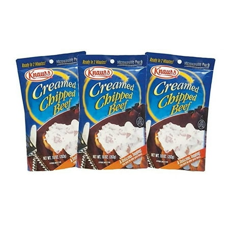 Knauss Creamed Chipped Beef 6 Pack, 10 oz, Shelf-Stable Pouch