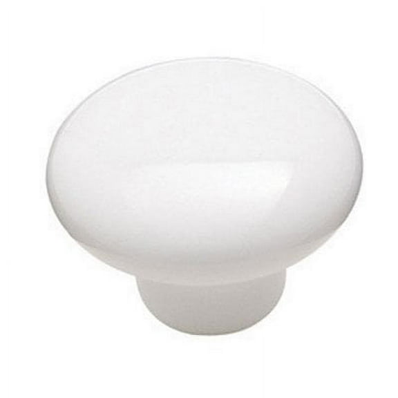 Knb Cab 1-1/4In 1In Crmc Wht Amerock Corp Cabinet Knobs - Porcelain 232WHT White