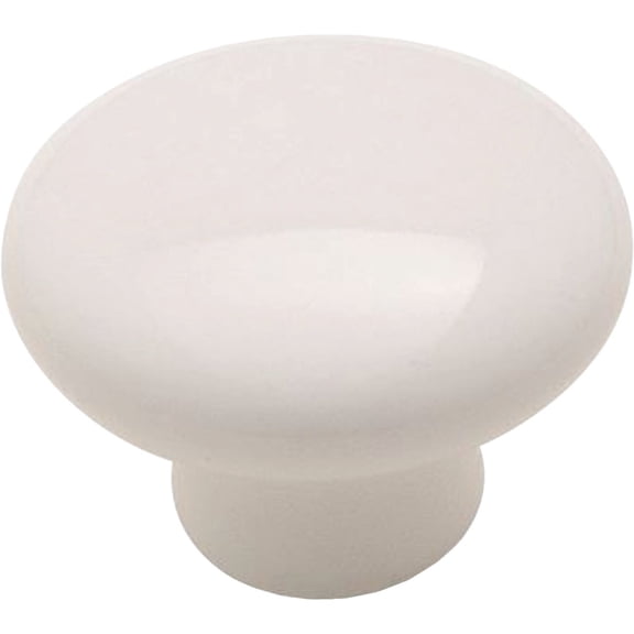 Knb Cab 1-1/4In 1In Crmc Wht Amerock Corp Cabinet Knobs - Porcelain 232WHT White