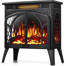 Mainstays 1500w 2-Setting 3D Electric Stove Heater with Life-like Flame,  Black - Walmart.com