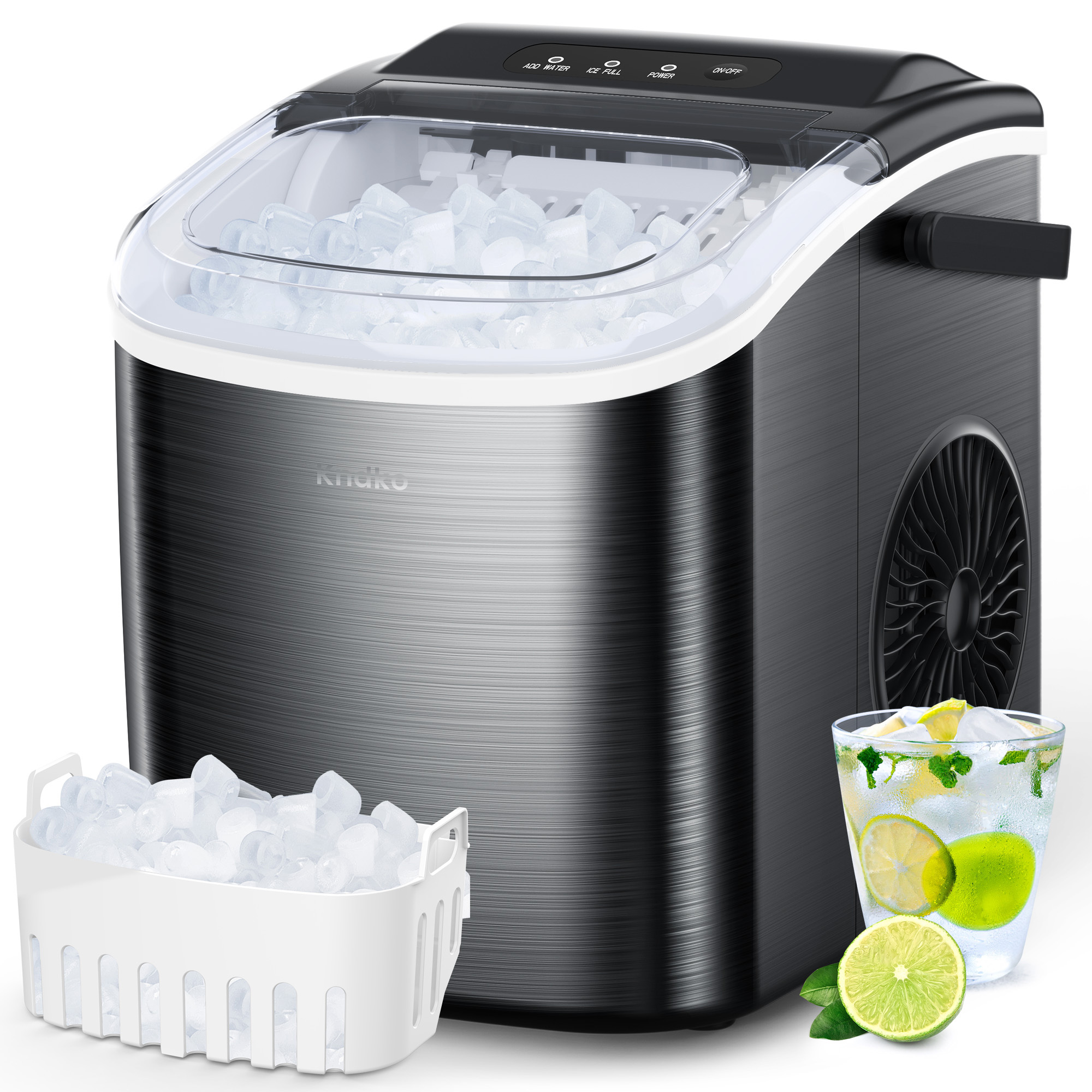 Frigidaire 26 lb. Countertop Ice Maker EFIC117SS, Red Stainless Steel