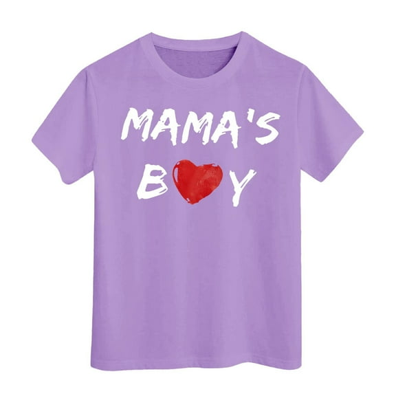 Kndvns MAMA'S BOY Toddler Boy Shirt Baby Tee Daily 8-9 Years