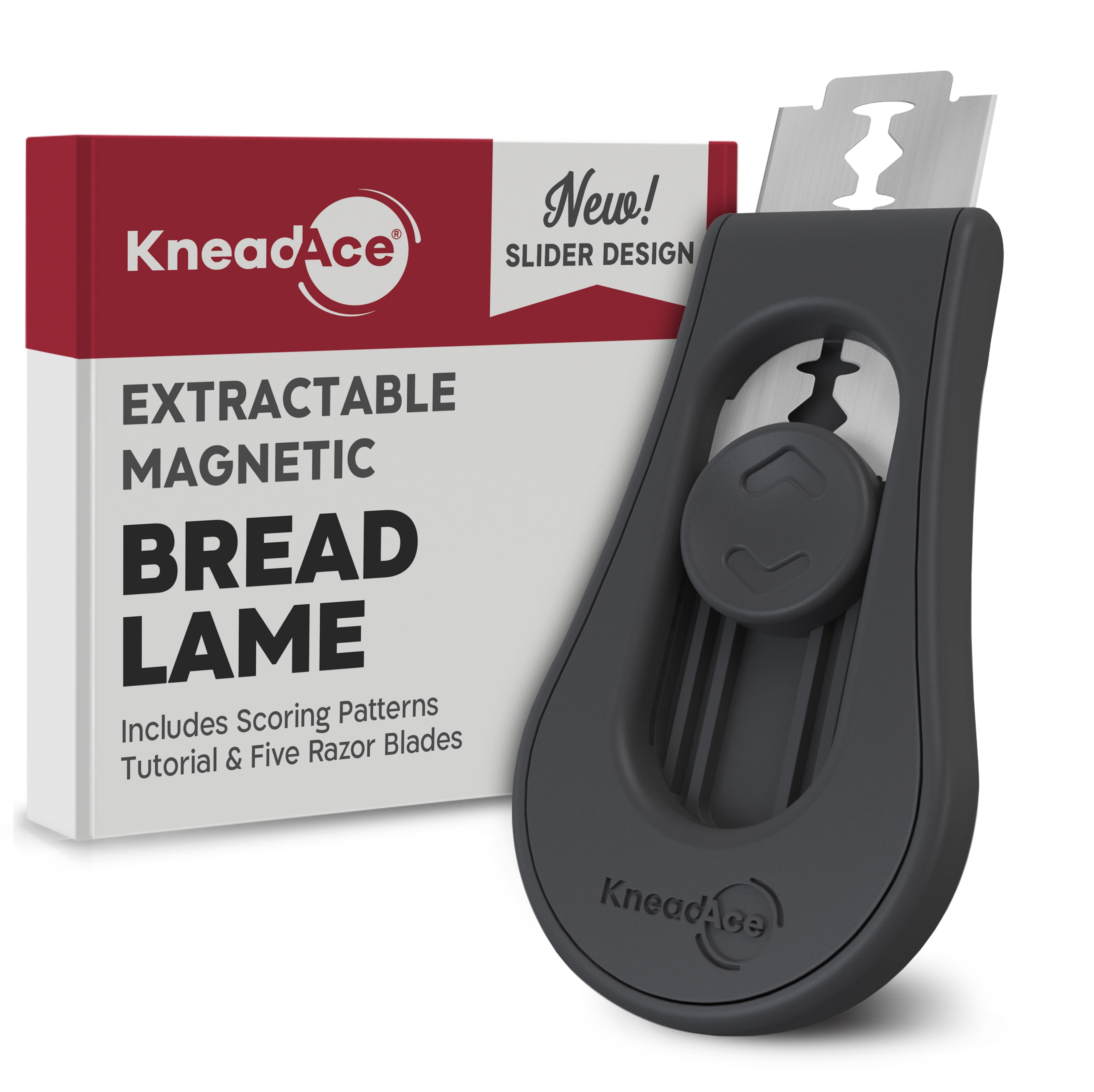 KneadAce Sourdough Bread Lame, Magnetic Scoring Tool, 5 Blades