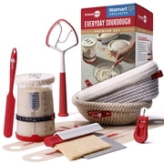 KneadAce Premium Sourdough Kit for Bread Baking with 34 oz Starter Jar, 9 Piece Set