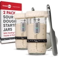 thumbnail image 1 of KneadAce Sourdough Starter Jar and Spatula Thermometer Tracker Band 24 oz Glass Sourdough Starter Kit 2 Pack, 1 of 10