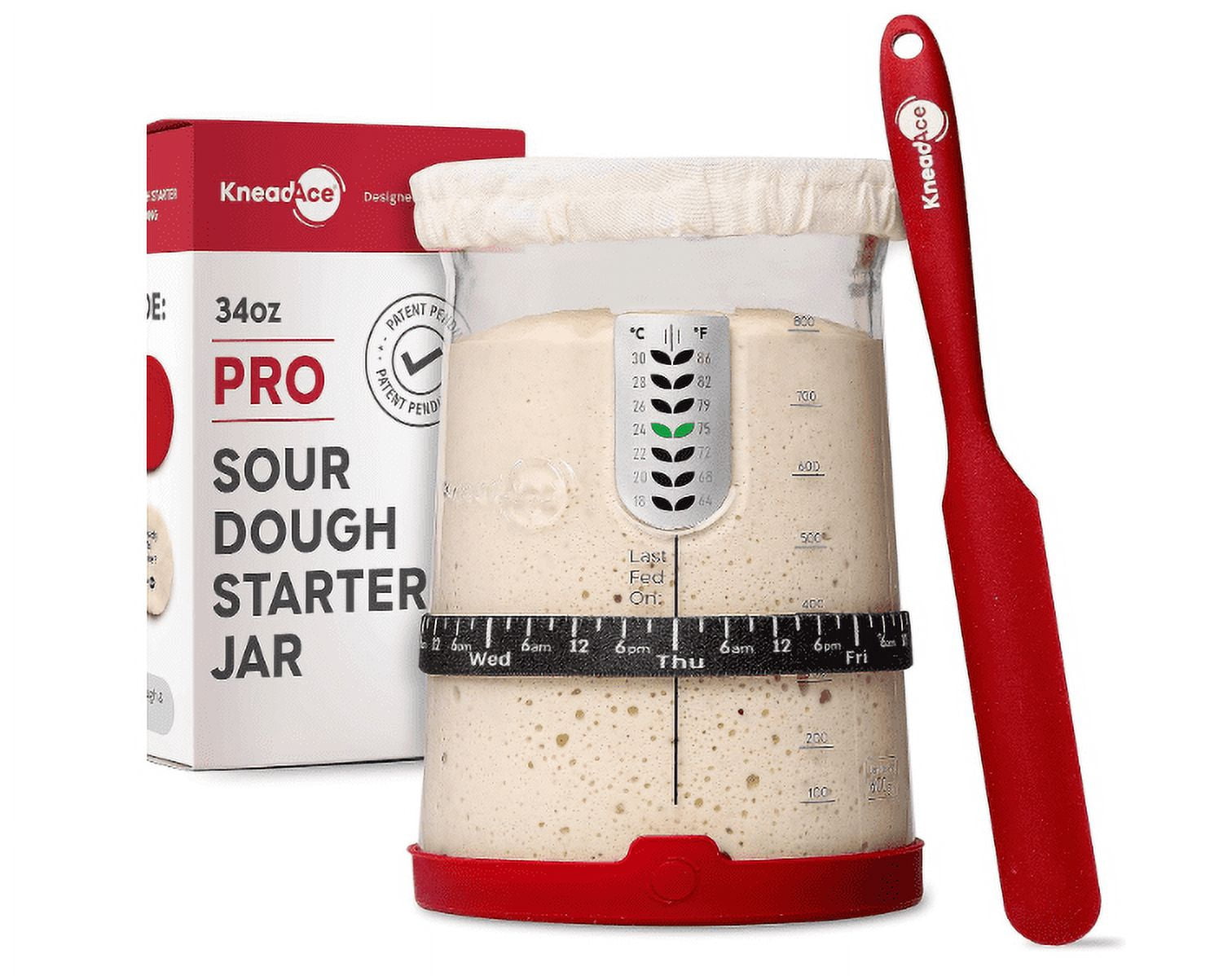 Kneadpro Pro Sourdough Bread Starter Kit 34 oz Large Capacity