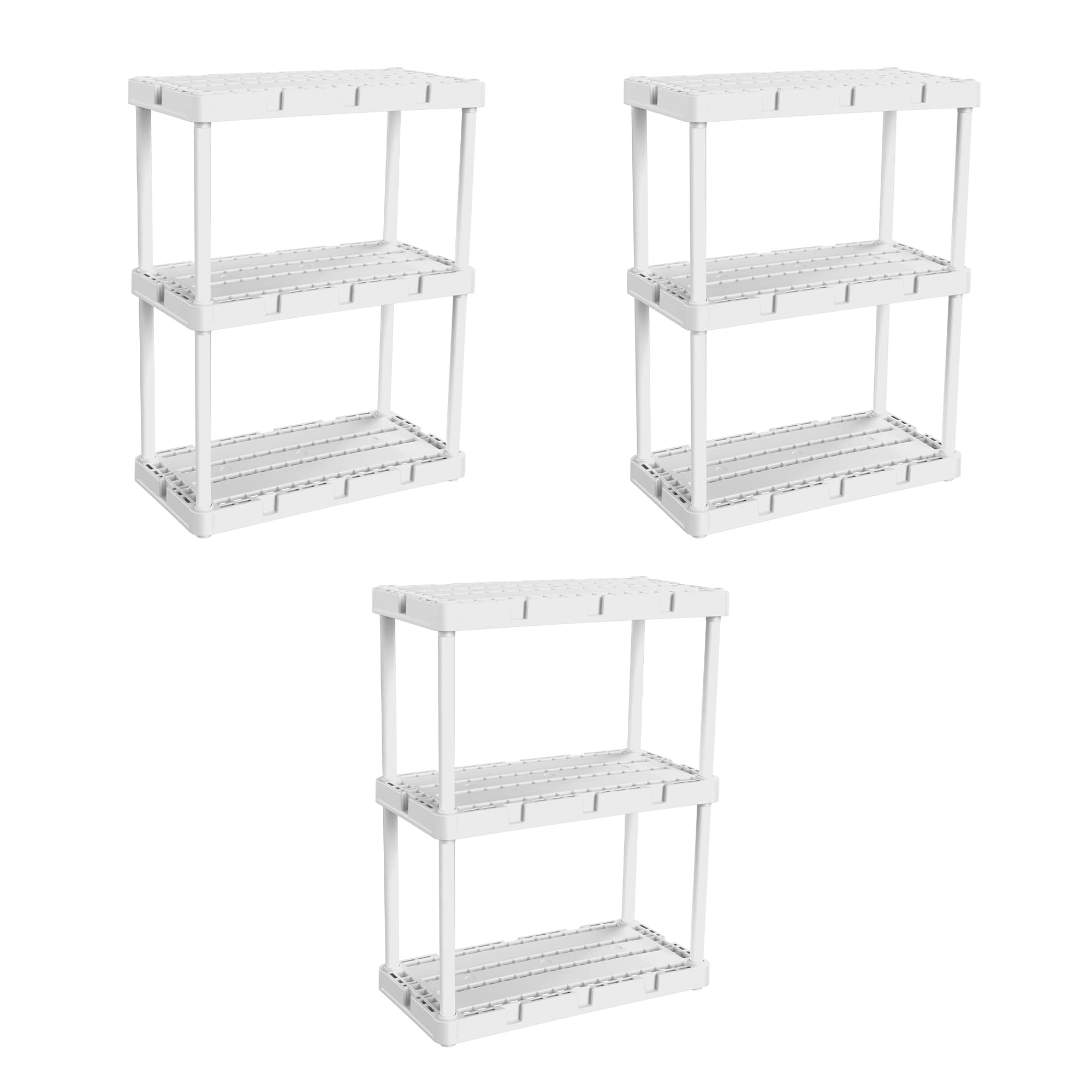 Knect A Shelf Light Duty 3 Tier Interlocking Storage Rack for Home ...